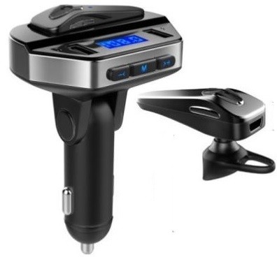 V 6 Handsfree Car kit MP3 player with BT earphone