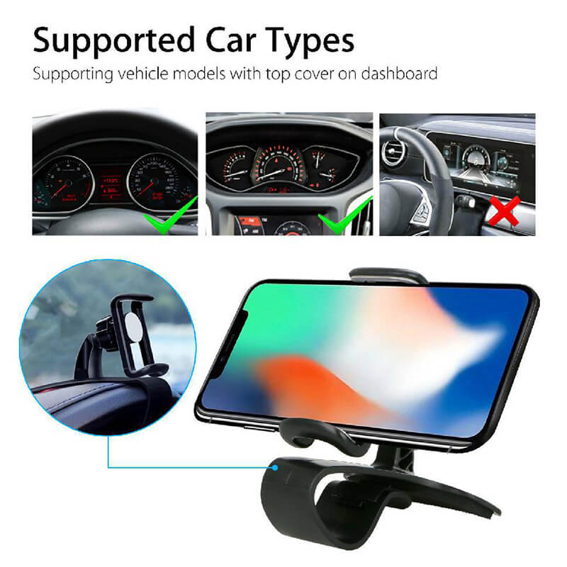 360 Degree Rotation Car HUD Dashboard Mount Holder Stand Universal Mobile Cell Phone GPS Car Bracket