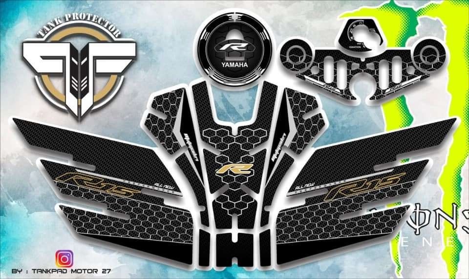 Yamaha R15 V3 Tank Pad full set sticker