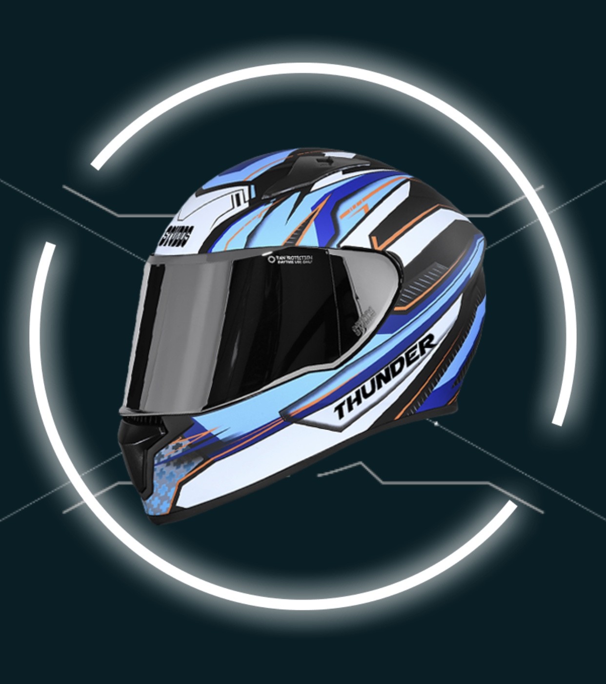 THUNDER D8 DECOR WITH MIRROR VISOR