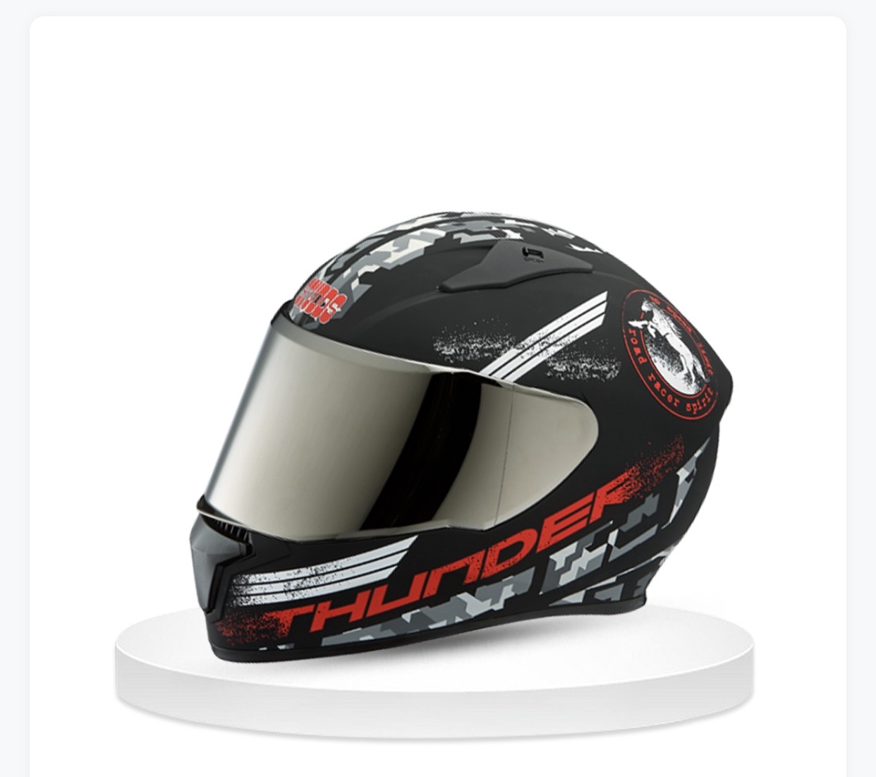 Studds Thunder D2 Decor N2 (RED) 580 mm - Matt Black Helmet