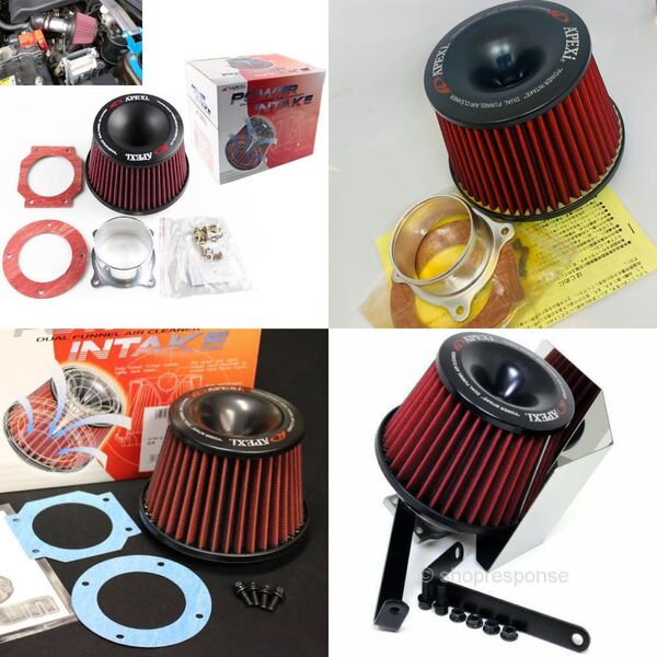 Apexi Universal Car Intake Air Filter 75mm Dual Funnel Adapter Air Cleaner