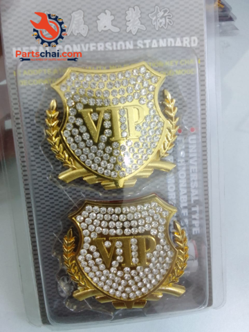 VIP  Logo Stickers For Car, Metal Sticker, Gold Colour